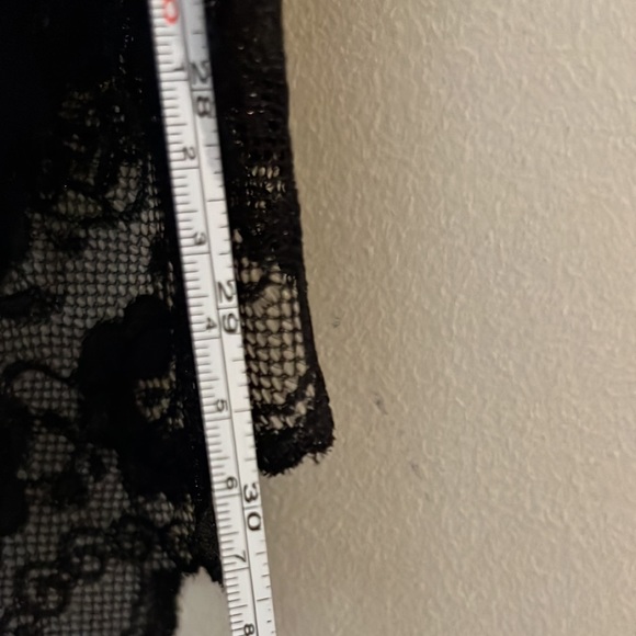 Black Y2K Midi Dress Lace Trim Asymmetrical Spaghetti Straps Size 3/4 Next/Up - Picture 8 of 9